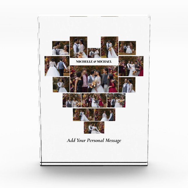 Design Your Own Love Heart Shaped Photo Collage (Front)