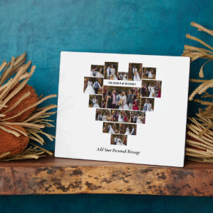 Design Your Own Love Heart Shaped Photo Collage Plaque