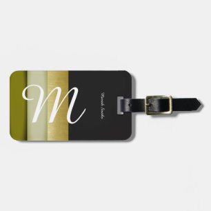 design your own luggage tag with name & stripes
