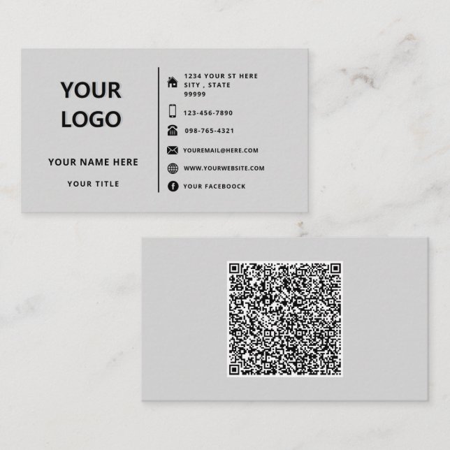 Design Your Own Made Scan QR Code Business Card (Front/Back)