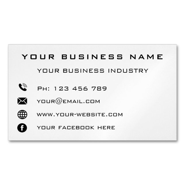 Design Your Own Magnetic Business Card Template (Front)