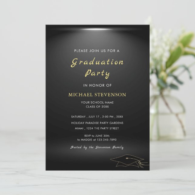Design Your Own Modern Graduation Invitation (Standing Front)