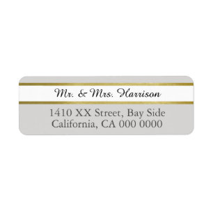 design your own mr. & mrs. light grey chic return address label