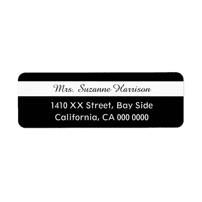 design your own mrs. blk. & white return address label (Front)