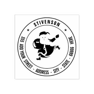 Design Your Own Name Address Santa Christmas Stamp