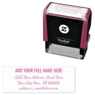 Design Your Own Name Address Self-inking Stamp