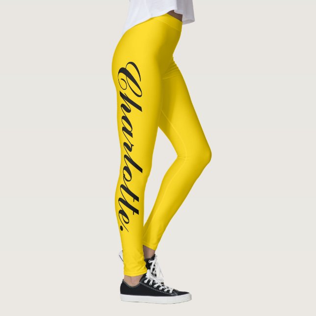 Design Your Own Name on Stylish Gold Leggings (Right)