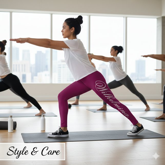 Design Your Own Name on Stylish Wine Leggings (Design Your Own Name on Stylish Wine Leggings)