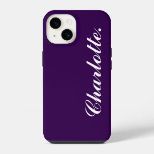 Design Your Own Name on This Dark Purple iPhone 14 Case