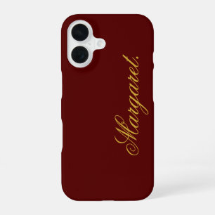 Design Your Own Name on This Maroon iPhone 16 Case