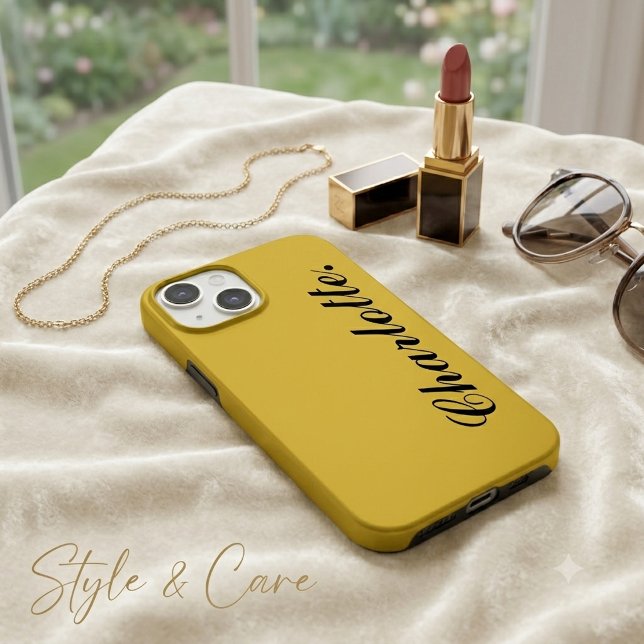 Design Your Own Name on This Metallic Gold Case-Mate iPhone Case (Design Your Own Name on This Metallic Gold iPhone 14 Case)