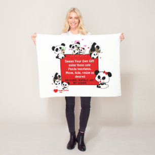 Design Your Own PANDA BEAR BABY Comforter Blankie Fleece Blanket