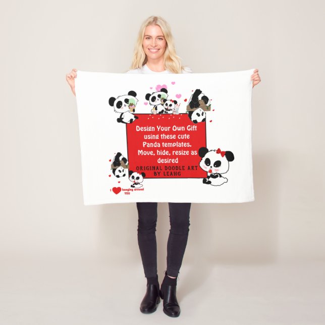 Design Your Own PANDA BEAR BABY Comforter Blankie Fleece Blanket (In Situ)