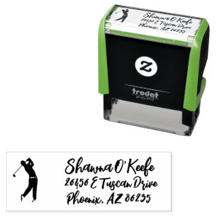 Design Your Own Personalised Address Golf Theme Self-inking Stamp