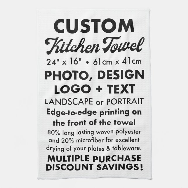 Design Your Own Personalised Kitchen Towel (Vertical)