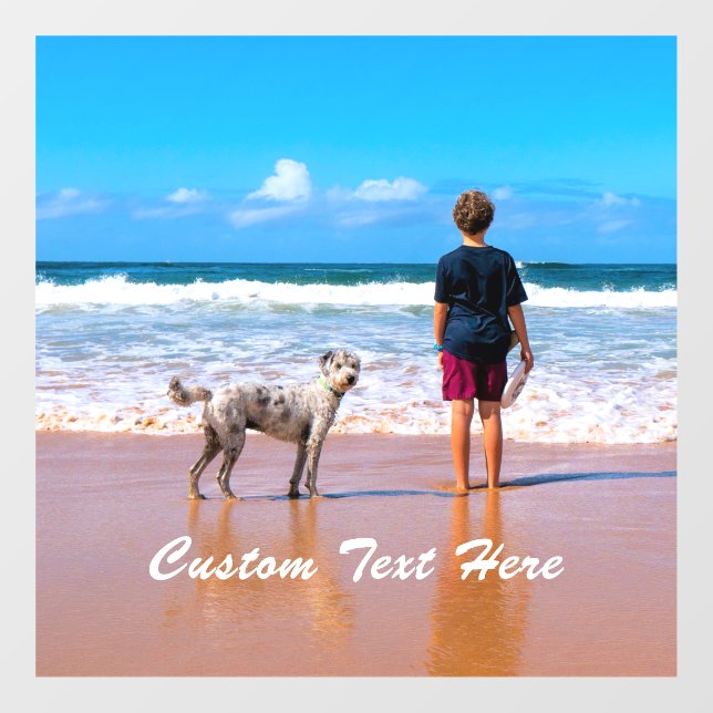 Design Your Own Pet Photo Window Cling Custom Text (Sheet)