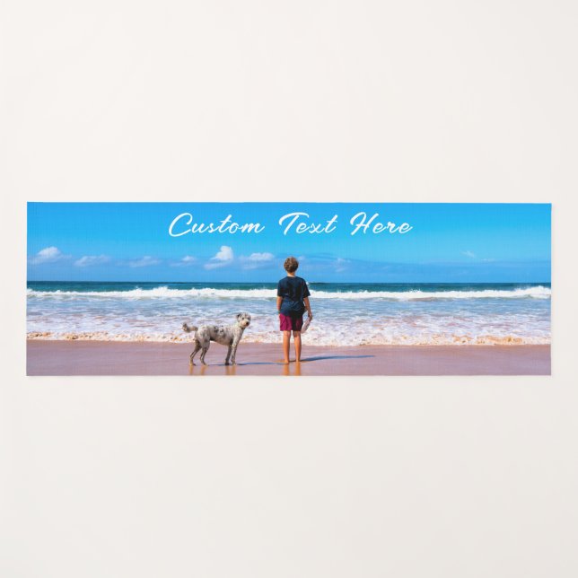 Design Your Own Pet Photo Yoga Mat Custom Text (Front (Horizontal))