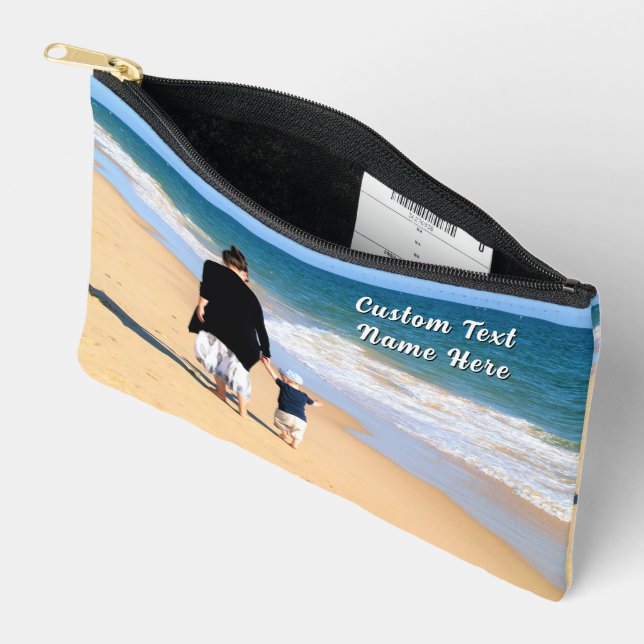 Design Your Own Photo and Custom Text Personalised Accessory Pouch (Open)