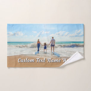 Design Your Own Photo Bath Towel Set Custom Text