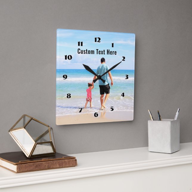 Design Your Own Photo Clock with Custom Text (Office)