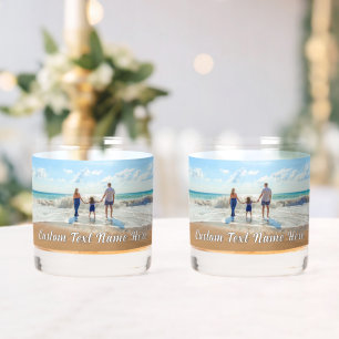 Design Your Own Photo Custom Text Personalised Whiskey Glass