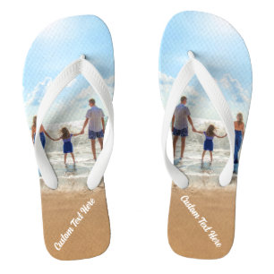 Design Your Own Photo Flip Flops Personalised Text
