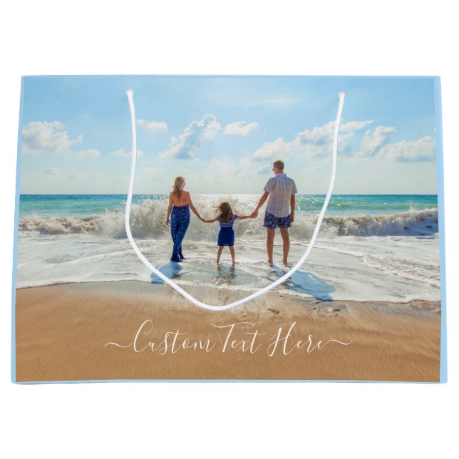 Design Your Own Photo Gift Bag with Custom Text (Front)
