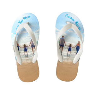 Design Your Own Photo Kid's Flip Flops Custom Text