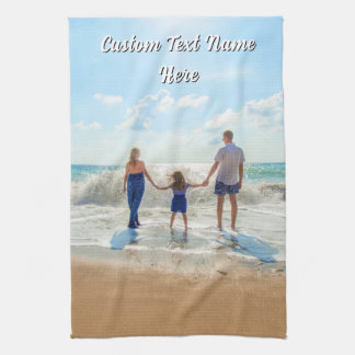 Design Your Own Photo Kitchen Towels Custom Text