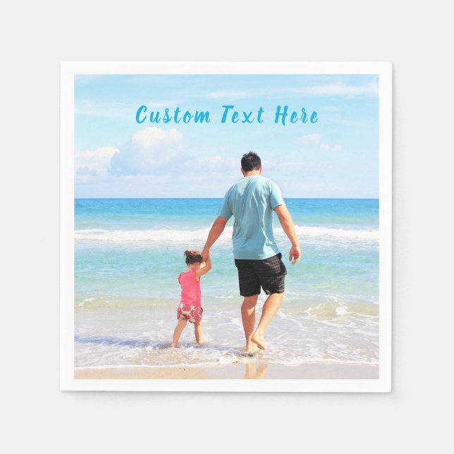 Design Your Own Photo Napkins Personalised Text (Front)