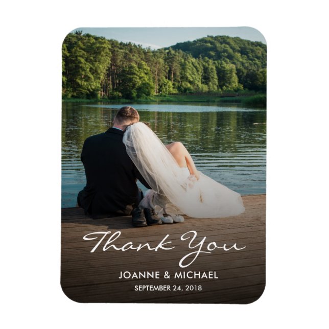 Design your own photo Thank you Wedding Magnet (Vertical)