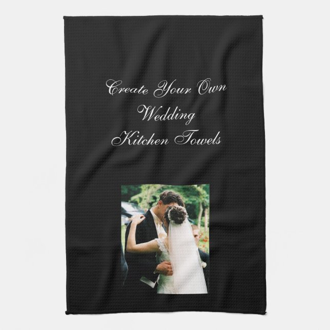 Design Your Own Photo Wedding Kitchen Towel (Vertical)