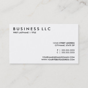 design your own : plain black and white. business card