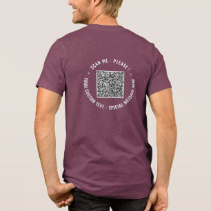 Design Your Own QR Code and Custom Text Example Tri-Blend Shirt