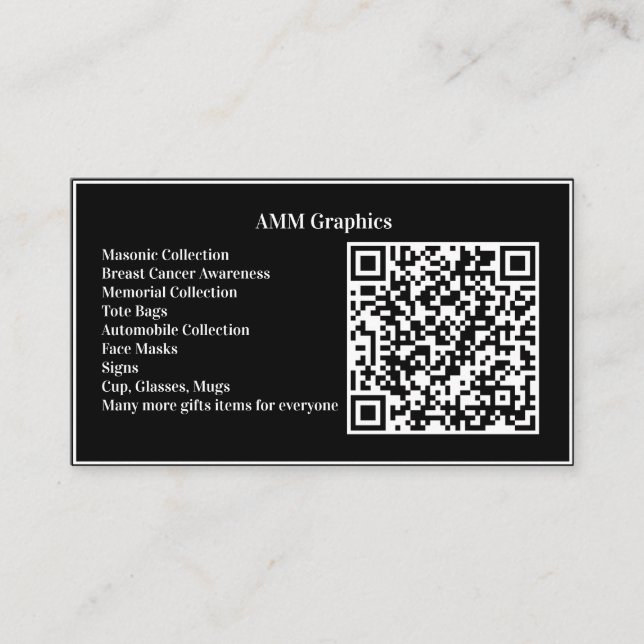 Design Your Own QR Code Business Card  (Front)