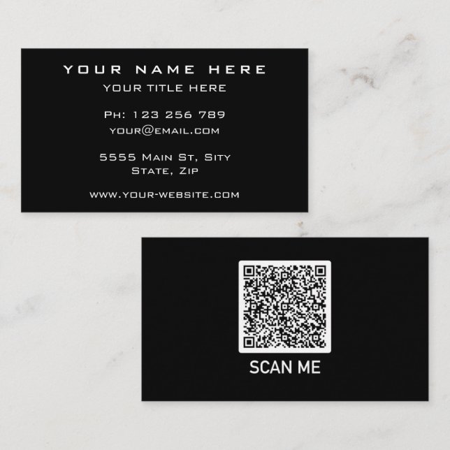 Design Your Own QR Code Business Card Example (Front/Back)