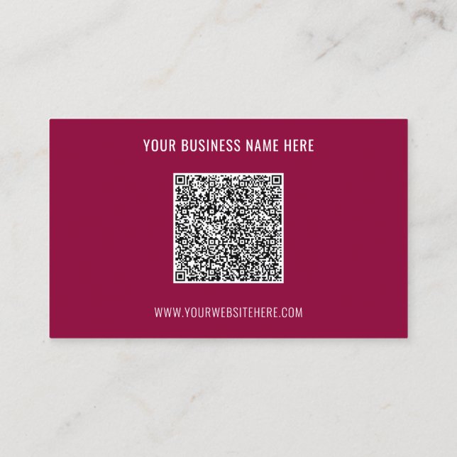 Design Your Own QR Code Business Cards Example (Back)