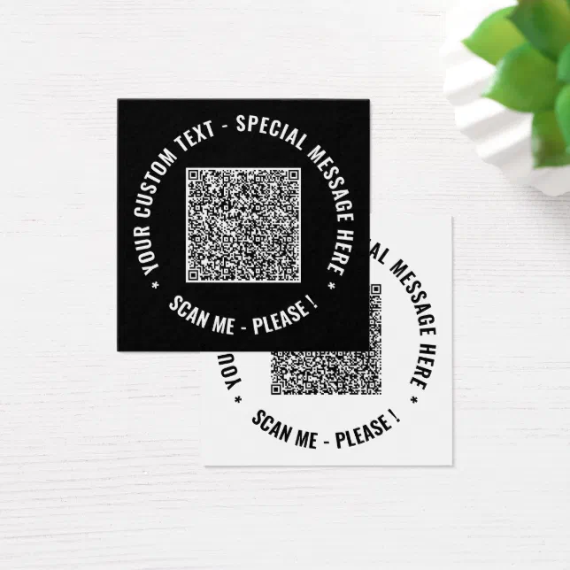 Design Your Own QR Code Card Example Custom Text | Zazzle