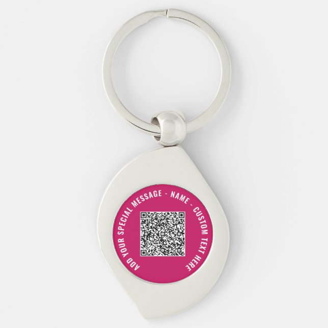 Design Your Own QR Code Keychain with Custom Text (Front)