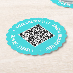 Design Your Own QR Code Paper Coasters Custom Text