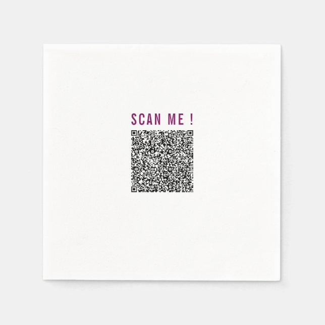 Design Your Own QR Code Scan Info Funny Napkins (Front)
