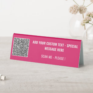 Design Your Own QR Code Table Tent Sign Example
