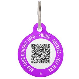 Design Your Own QR Code Text Pet ID Tag Template