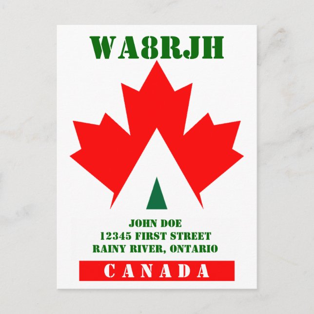 Design Your Own QSL HAM Radio Operator Op Frog Postcard (Front)