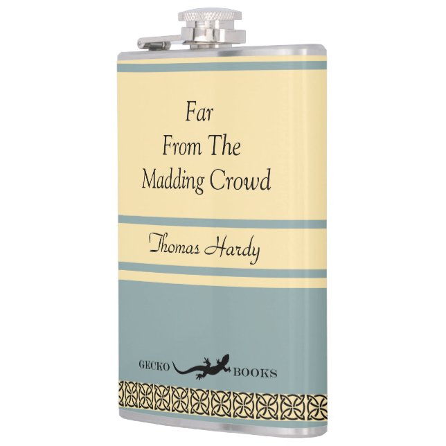 Design Your Own Retro Book Cover Hip Flask (Left)