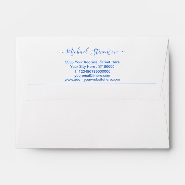 Design Your Own Return Address Envelopes Example (Back (Top Flap))