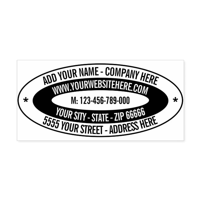 Design Your Own Return Address Oval Rubber Stamp (Imprint)