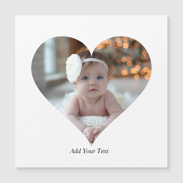 Design Your Own Single Heart Shaped Photo (Front)
