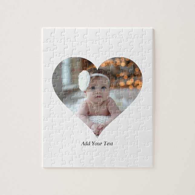 Design Your Own Single Heart Shaped Photo Jigsaw Puzzle (Vertical)