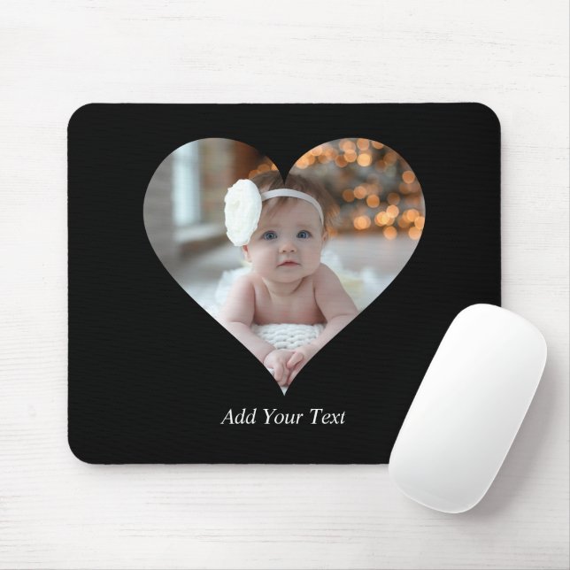 Design Your Own Single Heart Shaped Photo Mouse Pad (With Mouse)